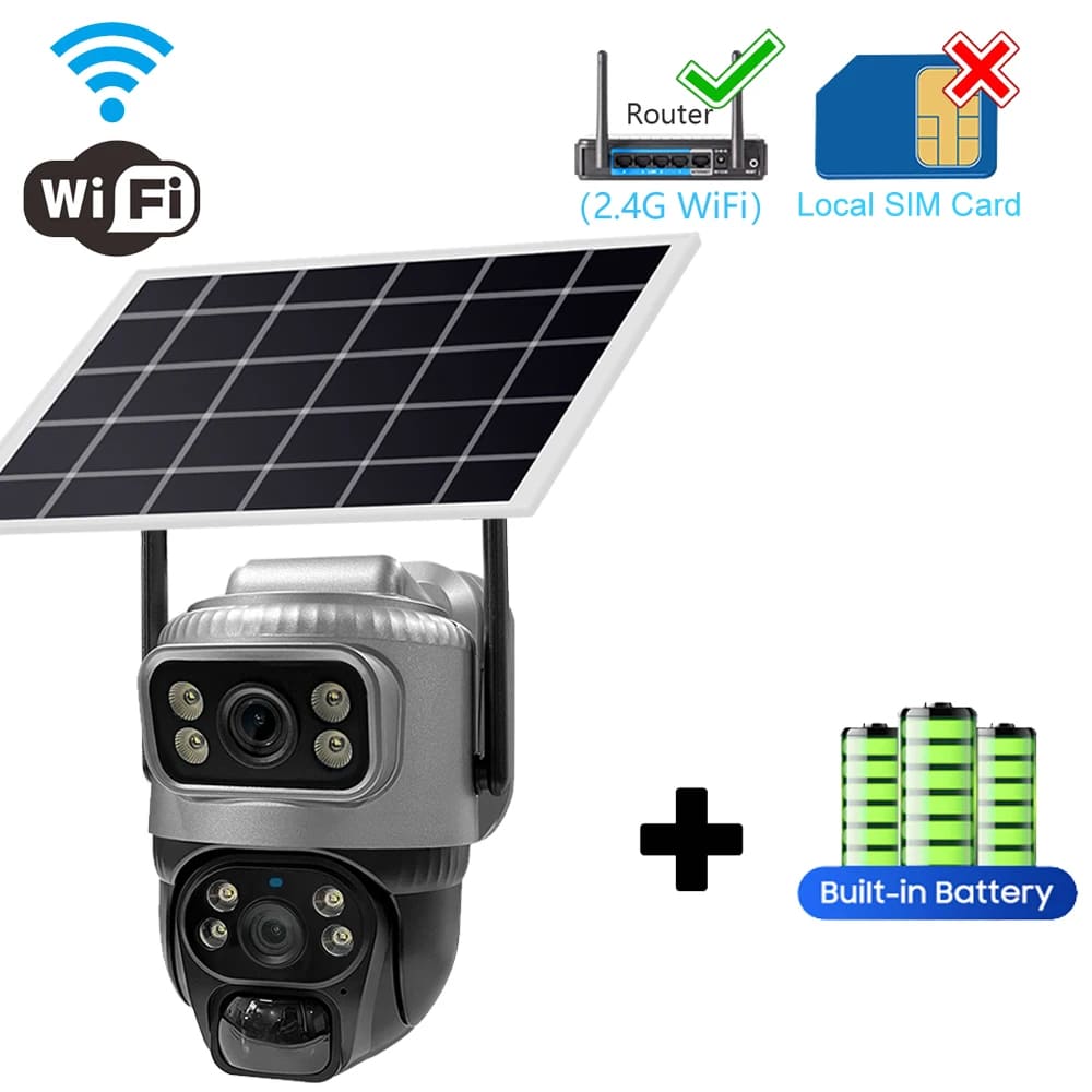 2024 neue Smart Home Security Solarkamera 4G Sim Karte 8MP 4K Drahtlose 360 Überwachung Outdoor IP Kamera PTZ Videoüberwachung WiFi Cam