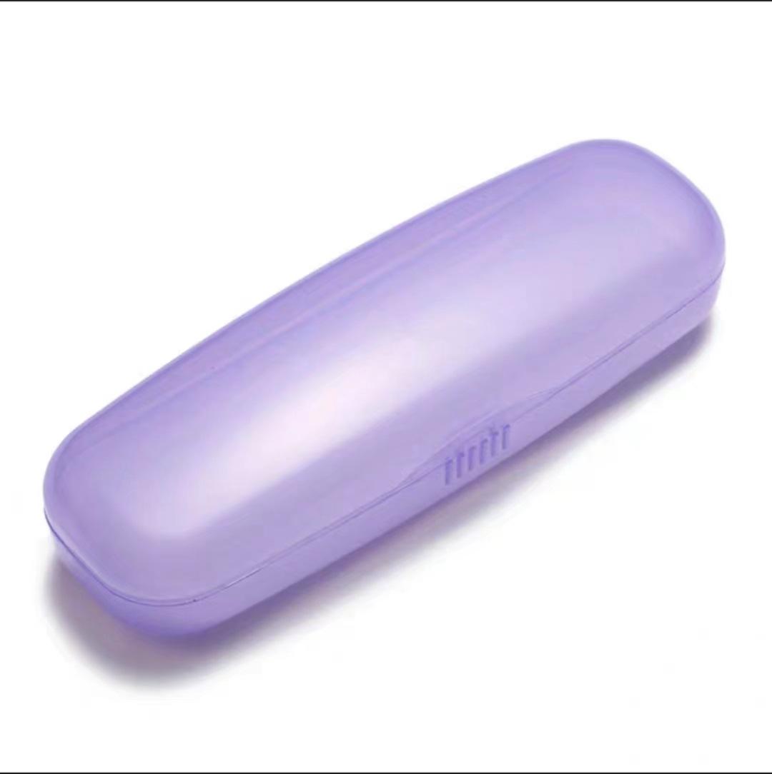 Durchscheinendes Brillenetui aus Kunststoff für Brillengläser, Schutzbox für Sonnenbrillen, Damen und Herren, Lesebrillenhalter, Behälterbox violett