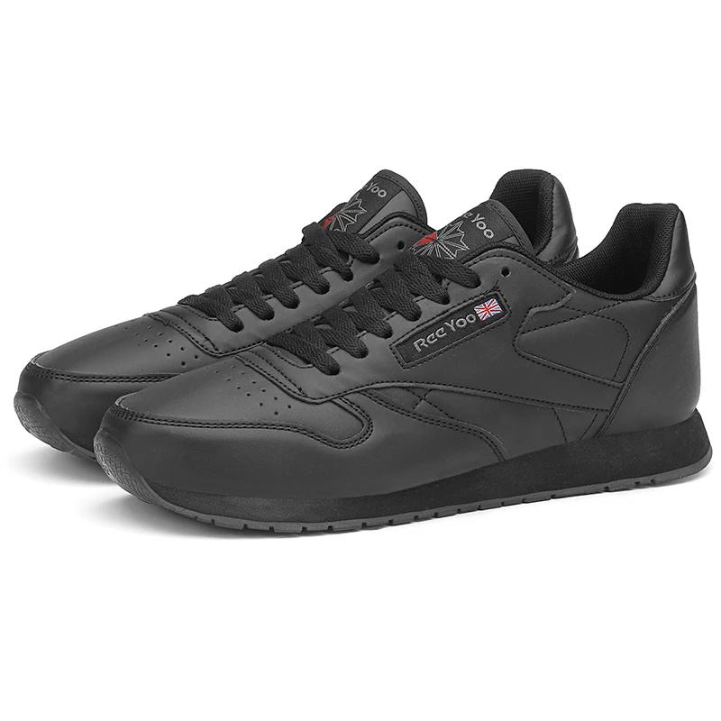 2024 neue Frühjahr und Herbst Durable Gummi Sohle Anti Slip Sport Schuhe Leder Casual Paar Schuhe Plus Schuhe für Männer Größe 47 39 schwarz