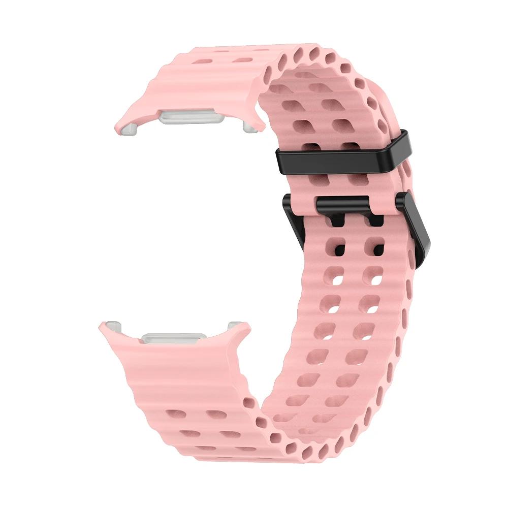 Atmungsaktives Armband für Samsung Galaxy Watch Ultra 47 mm Silikon-Smart-Armband Armband Armband Watch7 Zubehör Hülle Galaxy Watch Ultra rosa