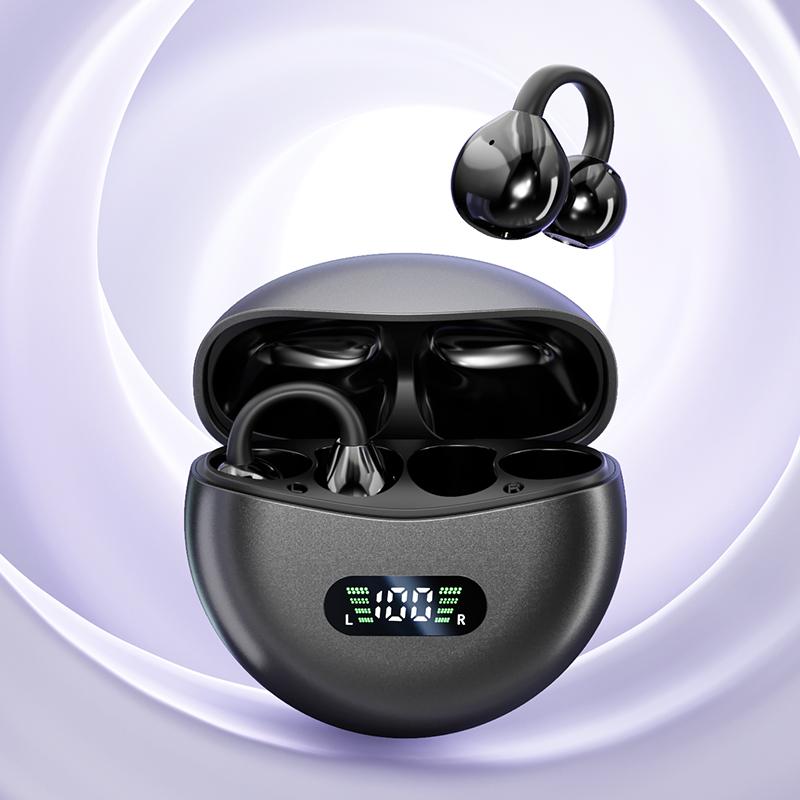 Echte kabellose Kopfhörer Bluetooth-Kopfhörer Knochenleitung TWS-Ohrhörer Sport-Ohrhörer Spiel-Headset Wasserdichte Kopfhörer schwarz