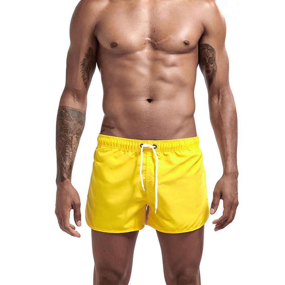Herrenmode Sommer Shorts Mehrfarbig Sportbekleidung Gerade Hosen Strandstil Lässig Laufen Elastische Taille Kordelzug Jogginghose XL gelb