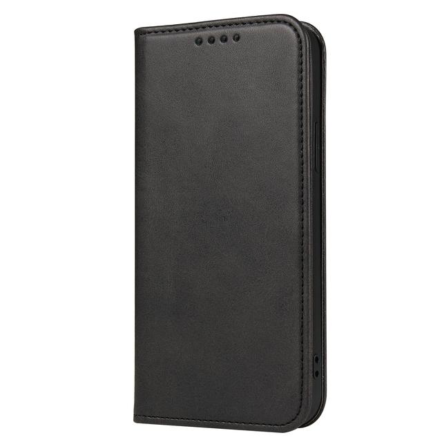 Magnetische Hülle für Coque iPhone 14 12 Pro Max Mini Hülle für Funda iPhone 11 13 7 8 Plus 6 Xr Xs Se 2020 Luxus Leder Flip Cover iPhone 14 schwarz