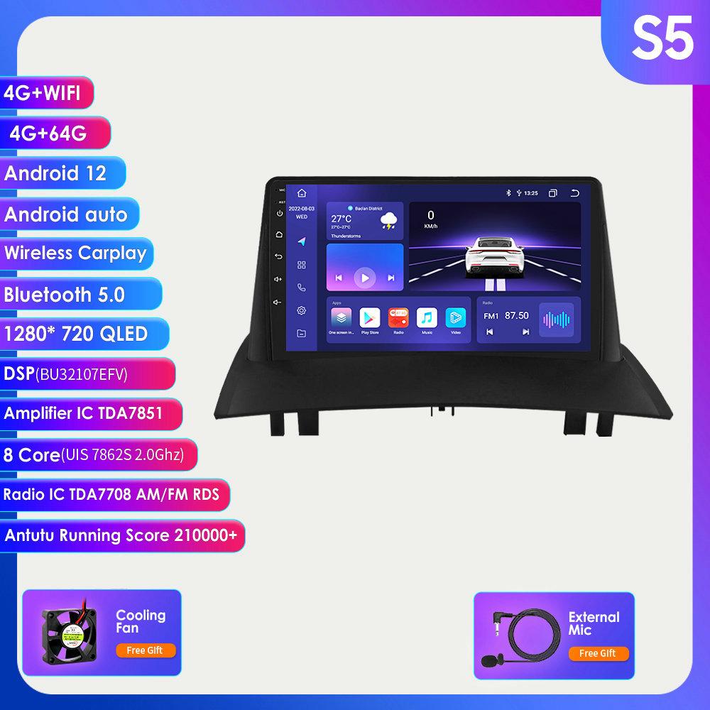 7862 System 2din Android Autoradio für Renault Megane 2 2002-2009 Autoradio Multimedia Video Player Intelligenter Bildschirm GPS Nav Head Unit Carplay 4G S5 8Core 4G 64G