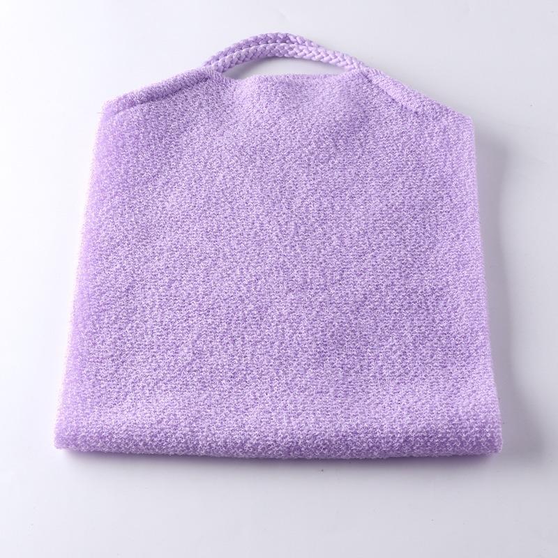 Koreanischer Peeling-Rückenschrubber, langes Stretch-Badetuch, Duschtuch für den Körper violett