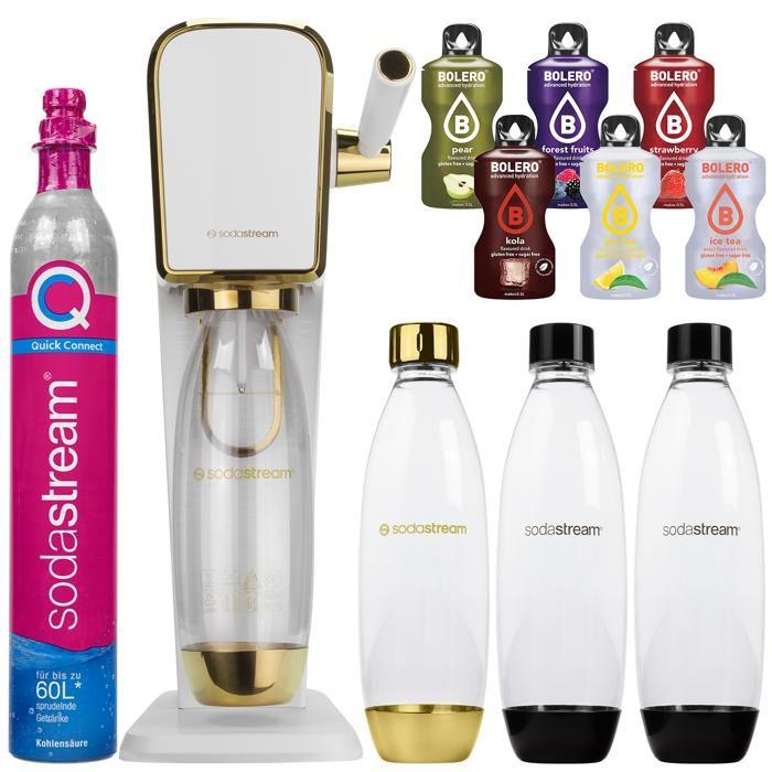 Wassersprudler - Sodastream - ART Sonderedition - Weiß und Gold - 3 Flaschen - CO2 weiß