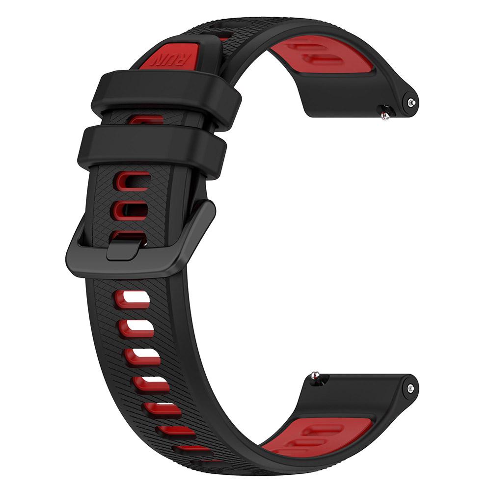 18mm 20mm 22mm Uhrenarmband für Garmin Forerunner 265 265S Zweifarbiges Silikonarmband für Garmin Venu SQ Venu 2 3S 20mm Universal schwarz/rot