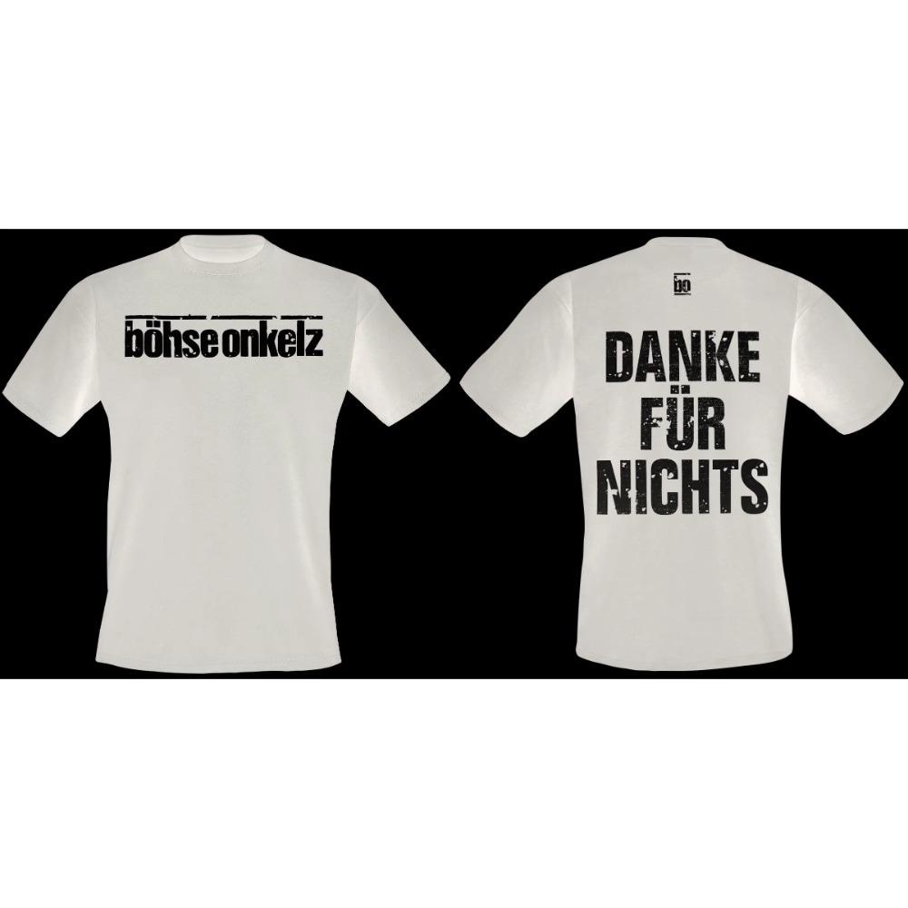 2025 Neu Danke Für Nichts Böhse Onkelz Musterdruck Sommer Luxusmarke Baumwolle Herren- und Damen-T-Shirts Kurzärmlig 2XL