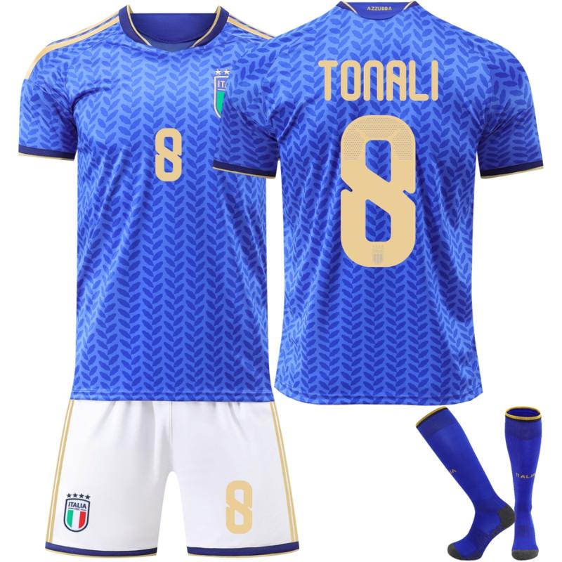 2026 FIFA Fussball-Weltmeisterschaft Italien Fußballtrikot für Kinder und Erwachsene TONALI #8 XXXL