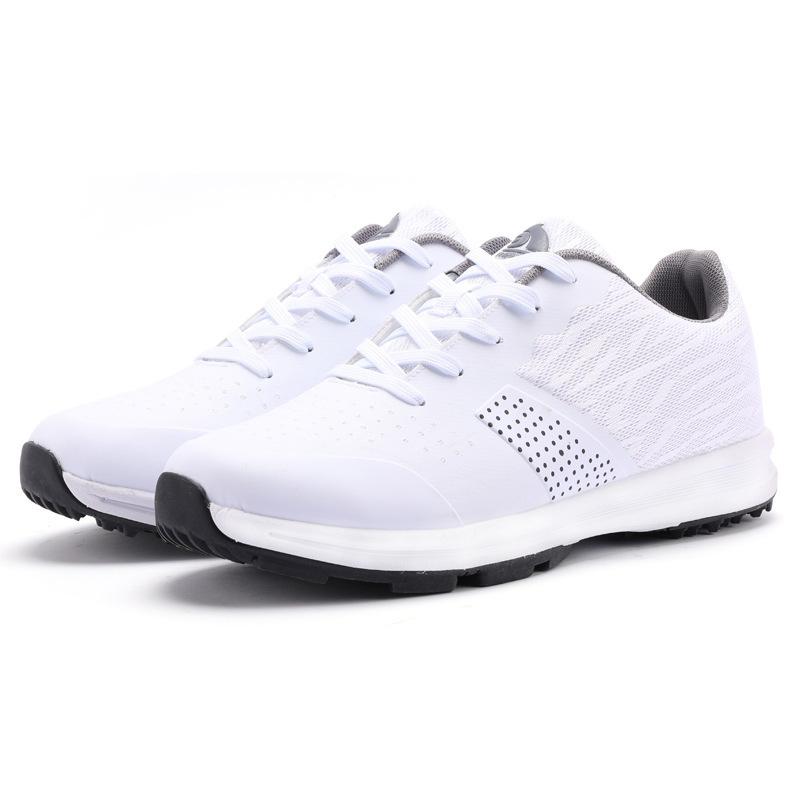 Herren Golfschuhe ohne Spikes, Herren Damen Trainings-Sneaker, Unisex Golf Sportschuhe, Leder, professionelles Training Golf-Sneaker 46