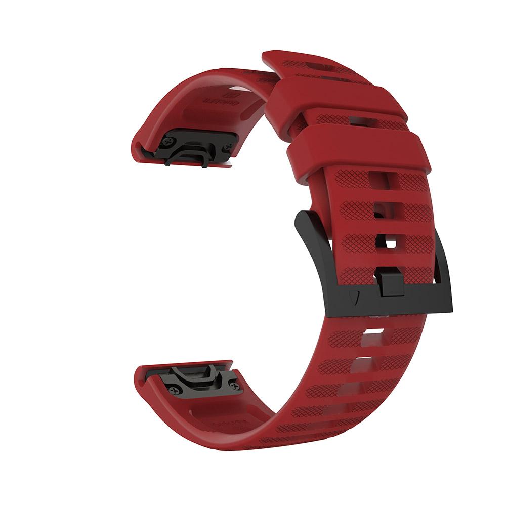 26 22 MM Silikon-Schnellverschluss-Armband für Garmin Fenix 6X Pro Uhr Easyfit-Armband für Fenix 6 Pro Uhr 22MM Fenix 6 6 Pro rot