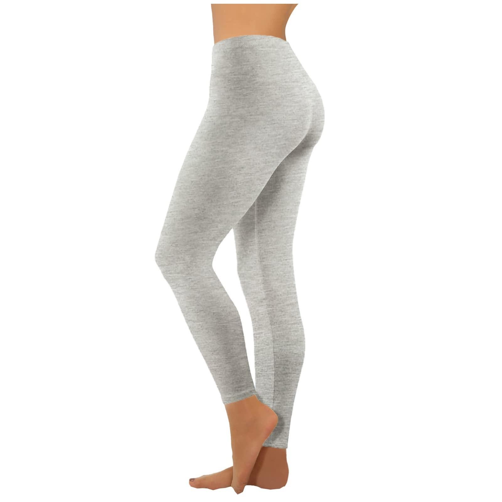 Damen-Leggings mit niedriger Taille und schmaler Passform, 9-Punkt-Leggings, lässige Yoga-Hose mit Hüftlift L hellgrau