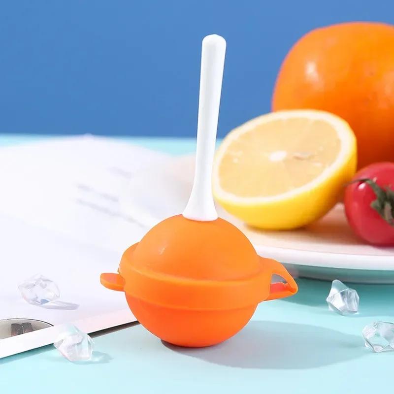 Lollipop-Silikon-Eisbox, Eisform für Eis am Stiel, Mini-Eismaschine, Eisform, Haushalts-Eis am Stiel, DIY-Form, hausgemachte Eis-Werkzeuge orange