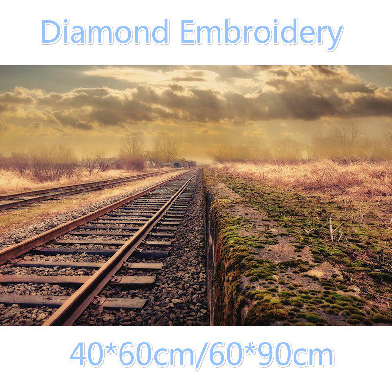 Voller Rundbohrer 5D DIY Diamantgemälde Eisenbahn Diamantstickerei 20X30CM