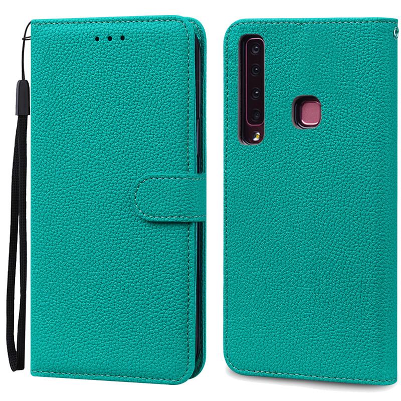 A9 2018 Hülle für Samsung Galaxy A9 2018 Hülle Flip Wallet Cover Ledertasche für Samsung A9 2018 A920F A920 GalaxyA9 Hülle For Galaxy A9 2018 cyanblau