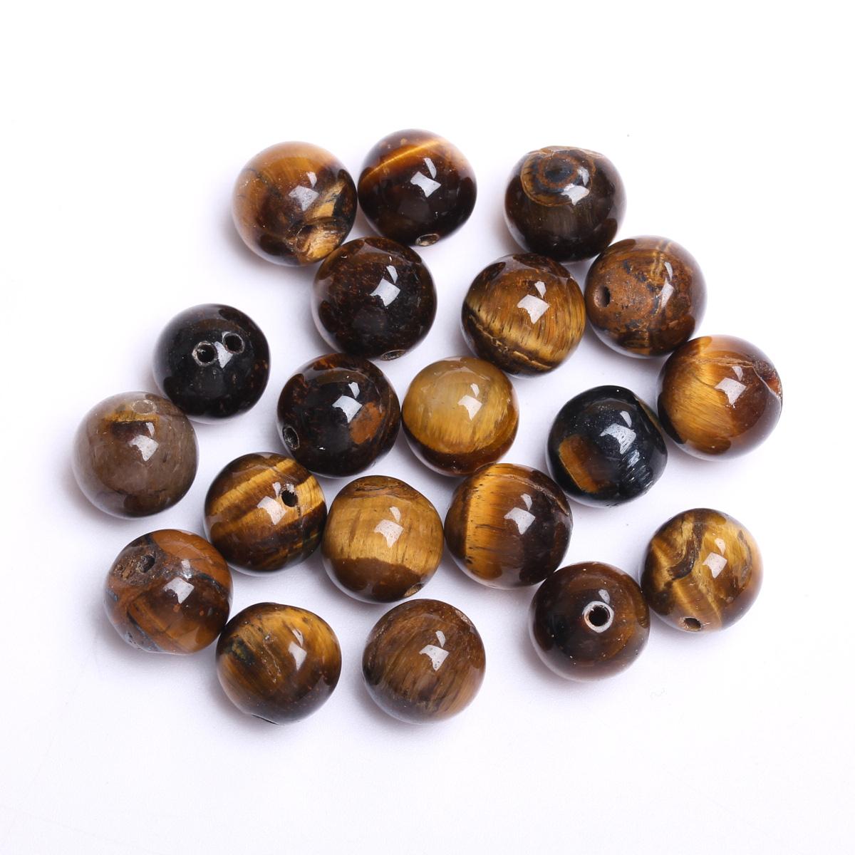 Natursteinperlen Tigerauge Runde lose Perlen 15/20/30/40 STK zur Schmuckherstellung DIY Armbänder Halsketten Zubehör Perlen Tigerauge Perlen 10mm 20pcs