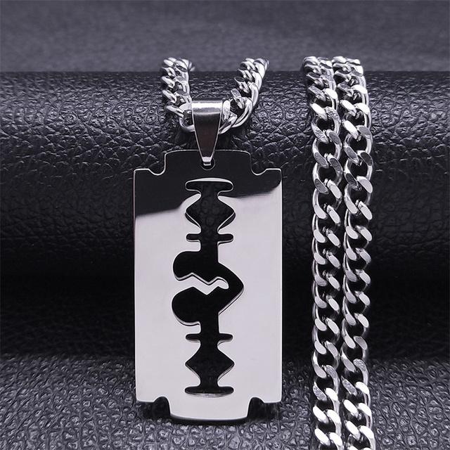 Edelstahlketten Halsketten Goldfarbe Punk Klinge Halskette Herrenschmuck Acero Inoxiable N2243s