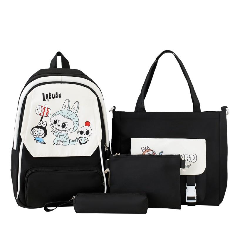 Großes Fassungsvermögen Schultasche Vier-teiliger Rucksack für Grund- und Sekundarschüler Schultasche Japanisch Niedlich Hoher Wert Mädchen Rucksack
