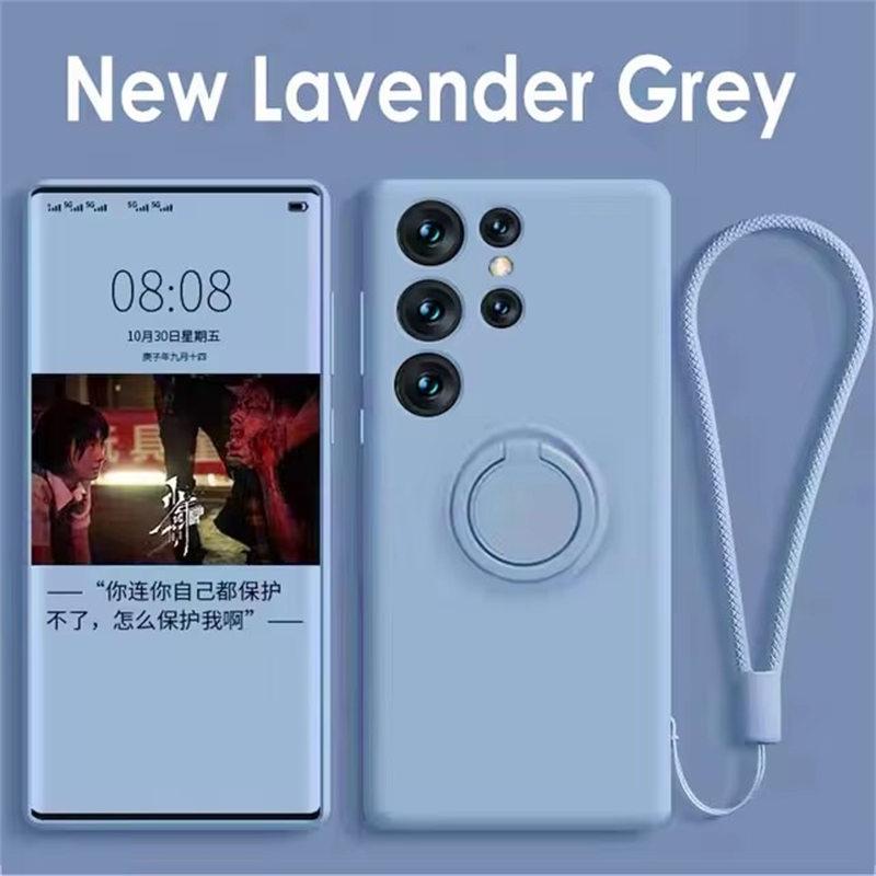 Magnetische Halterung Hülle für Samsung Galaxy S24 S23 S22 S21 Ultra Plus S20 FE Note 20 S24 FE Flüssigsilikonhülle Samsung Note 20 Ultra grau