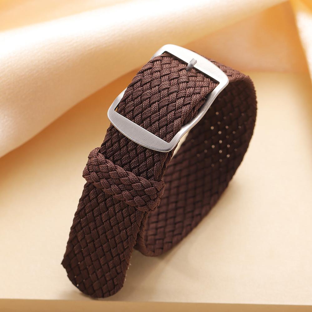 14mm 16mm 18mm 20mm 22mm Nylon Gewebtes Canvas Uhrenarmband Herren Damen für Perlon für Omega Armband Uhrenarmband Sport Armband Zubehör 18mm braun