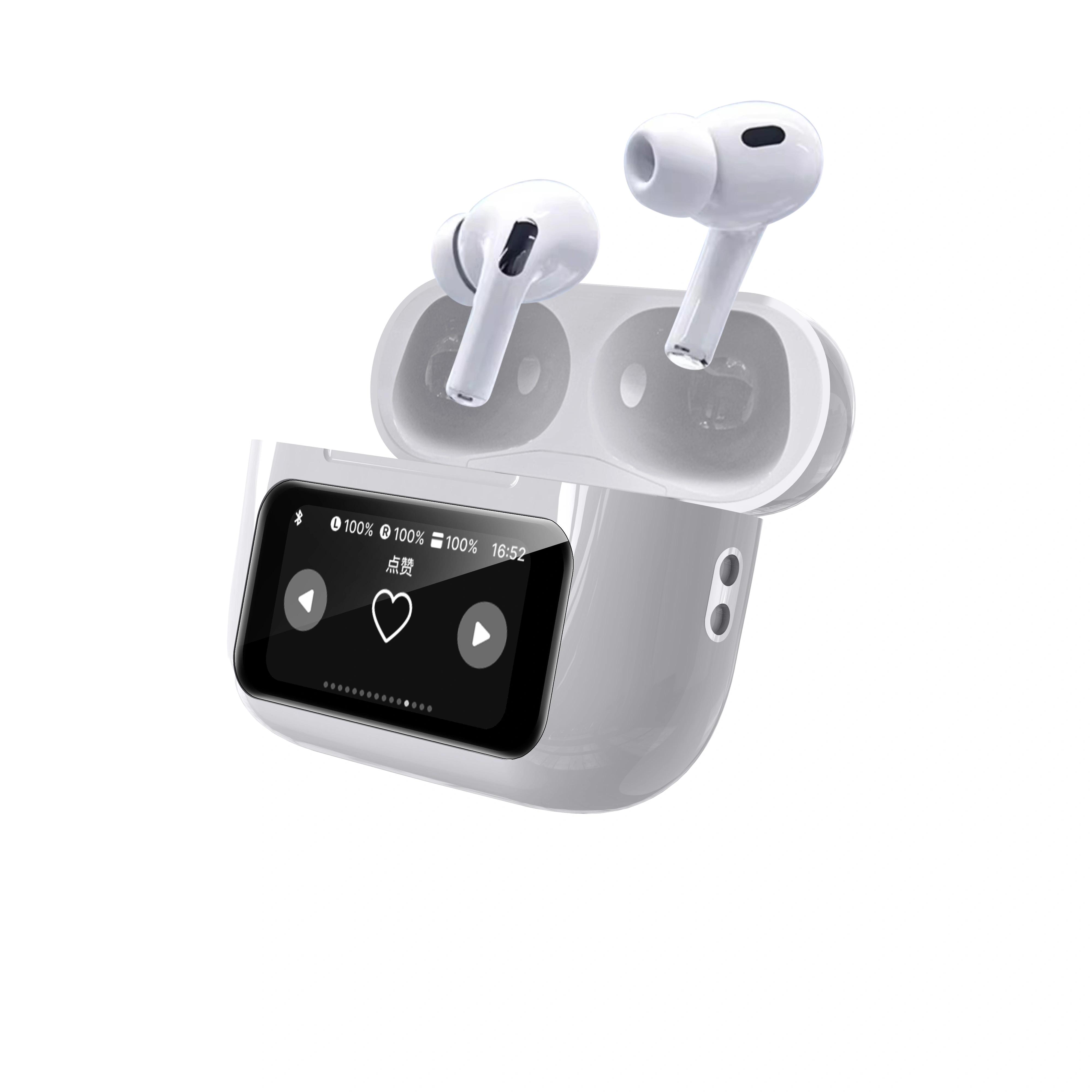 In-Ear Kopfhörer Subwoofer mit HD Mikrofon Typ-C Kabelloses Headset für iPhone15 16 Samsung Xiaomi Huawei VIVO Handy Tablet Kopfhörer weiß