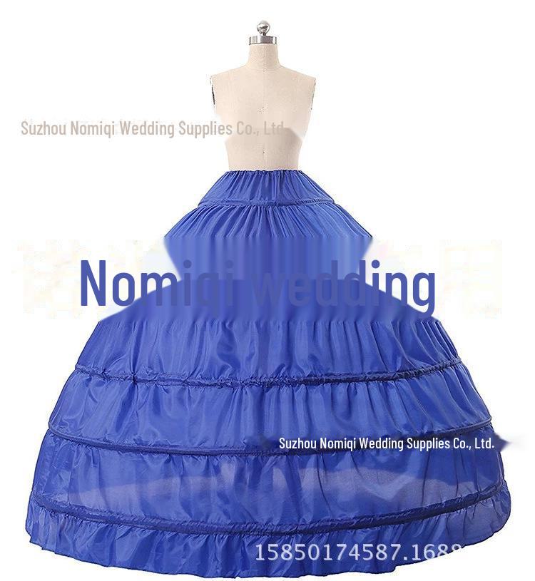 6-Stahl-Braut-Hochzeitskleid-Tournüre - Superflauschig, erhältlich in 9 Farben Six-steel rod königsblau