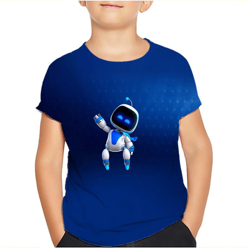 Spiel Astro Bot 3D gedruckt Kinder T-Shirt Kinder Kleidung Harajuku Cartoon Tees Casual Spaß Top Kleidung Mädchen Jungen T-Shirt 2024 120 rot