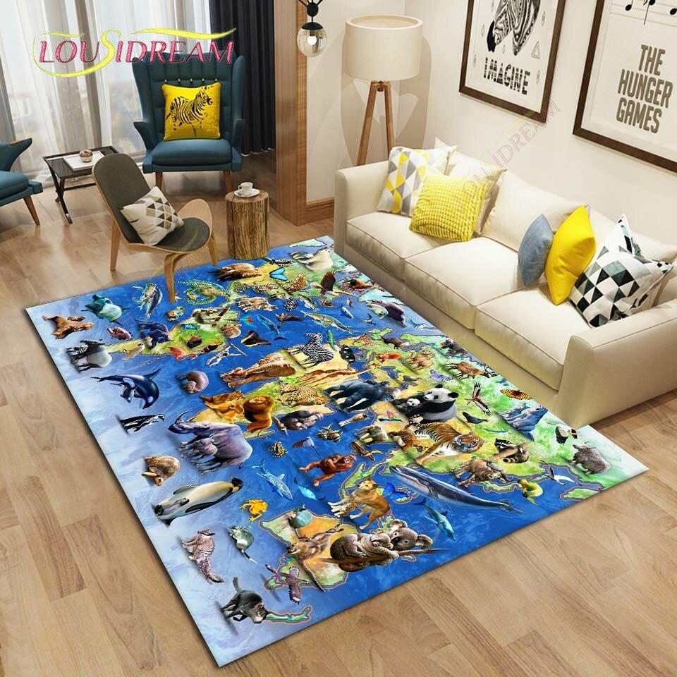 Tierwelt-Teppiche für Wohnzimmer, Schlafzimmer, großer Teppich, Kinderspielbereich, Teppiche, Kinderzimmer, Spiel-Fußmatten 40cm x 60cm
