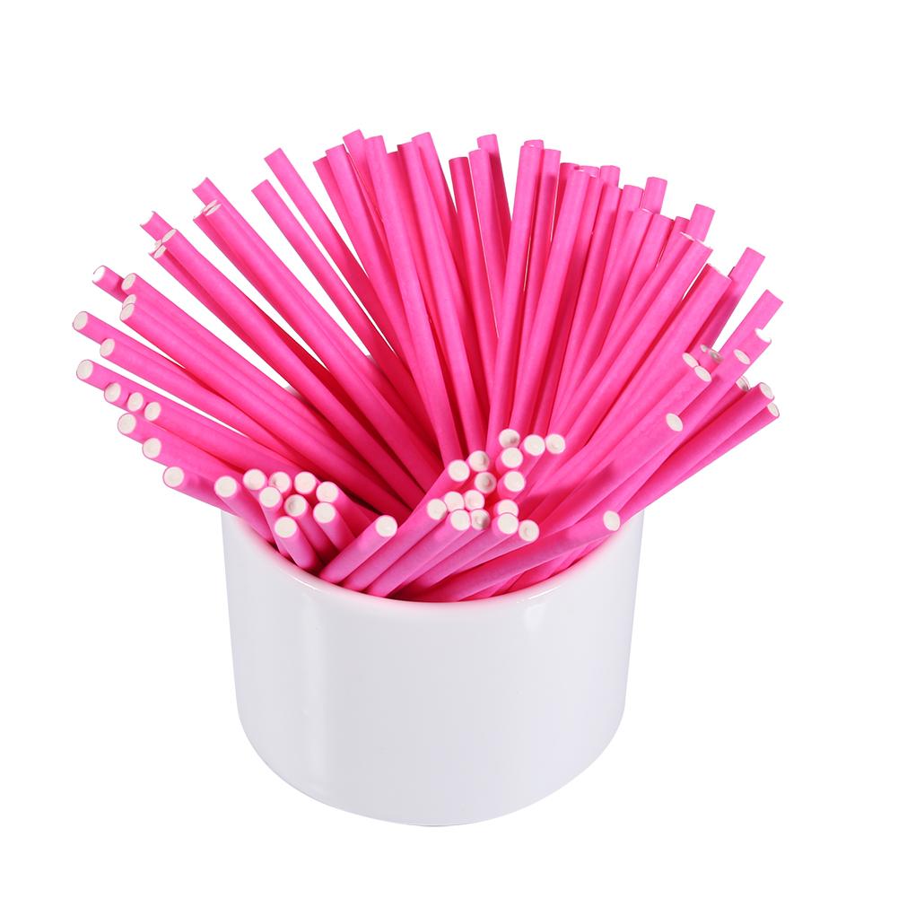 100 Teile/satz Bunte Lollipop Sticks Cake Pop Sticks für Süßigkeiten Schokolade 10cm Rosa