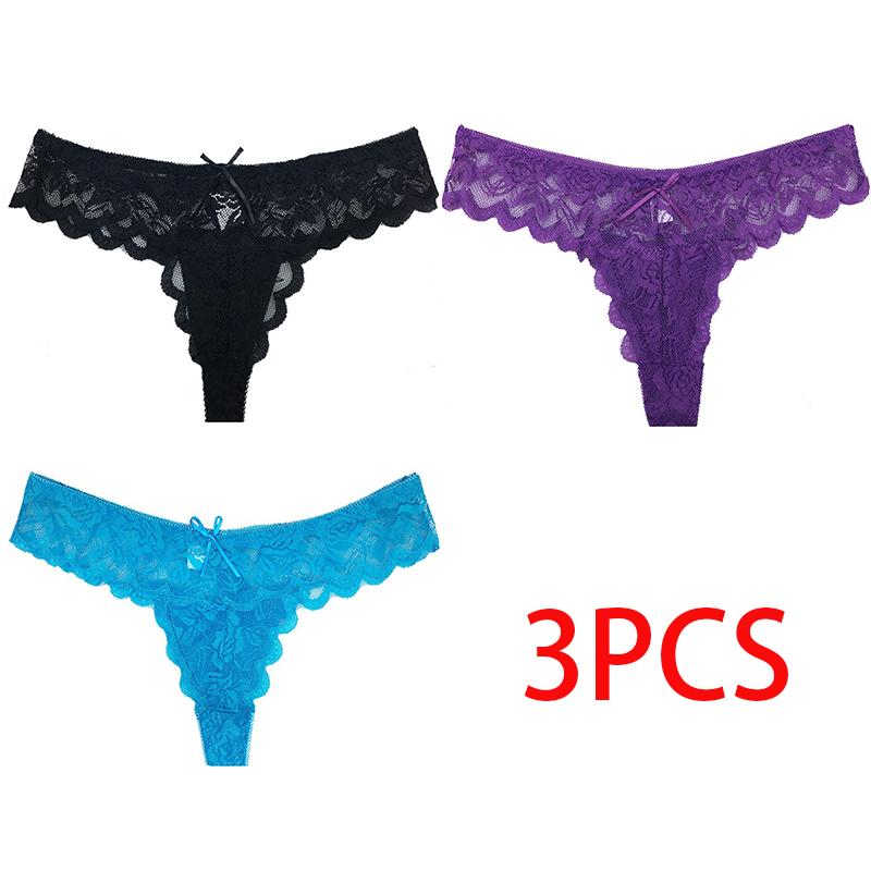 Ultradünner Tanga, transparent, sexy Höschen, Unterwäsche, Damen-Baumwollspitze, Tanga-Slip, Damen-Dessous XL