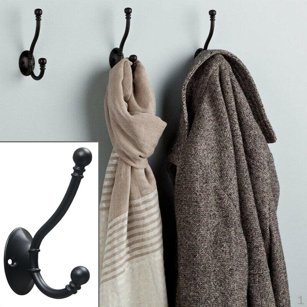 Dekorativer Wandhaken aus Metall zum Aufhängen von Haustierleinen, Mänteln, Schals, Taschen, Schlüsseln, Mützen, Hüten, Handtüchern, schwarz