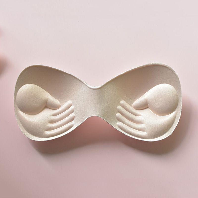 1 Paar körperbetontes Design Damen Badeanzug Pad Insert Brust BH Enhancer Push Up Bikini Gepolsterte Einsätze Brust Unsichtbares Pad khaki
