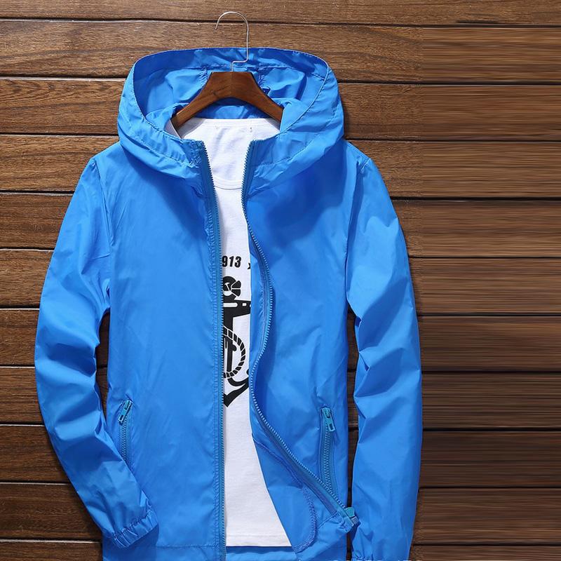Schnelltrocknende Jacke Radfahren Laufen Sonnenschutz Wasserdicht UV Damen Herren Dünne Oberbekleidung Ultraleichte Jacke Herren Winddichte Jacke XXL blau