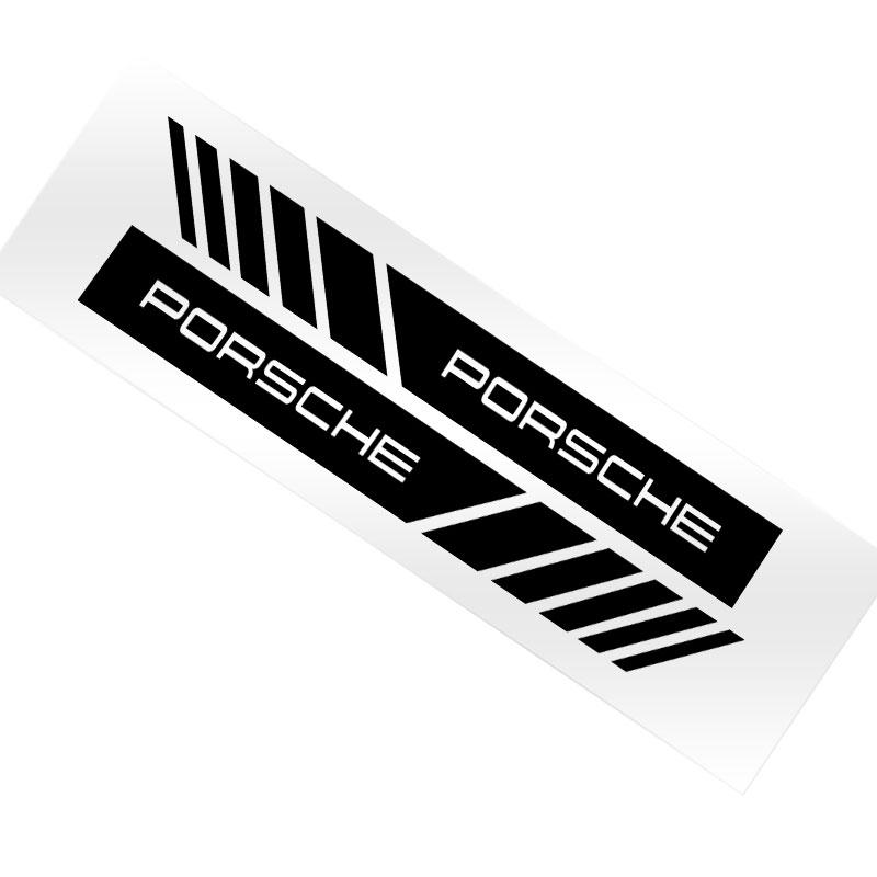 2 Stück Auto Streifen Aufkleber Rückspiegel Reflektierende Vinyl Aufkleber Dekoration Für Porsche Boxster Cayenne Panamera Macan Cayman 911 918 996 917 schwarz