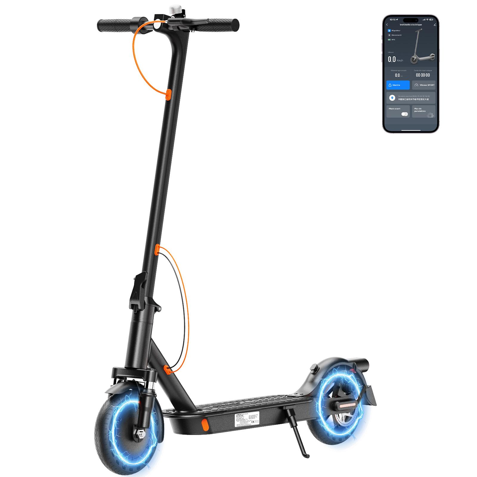 TODIMART E-Scooter mit Straßenzulassung T3 ABE, 30 km Reichweite, 350W Motor, 8,5-Zoll Wabenreifen, Doppelbremssystem - Intelligente APP-Steuerung T3S-EU (Shock absorber)