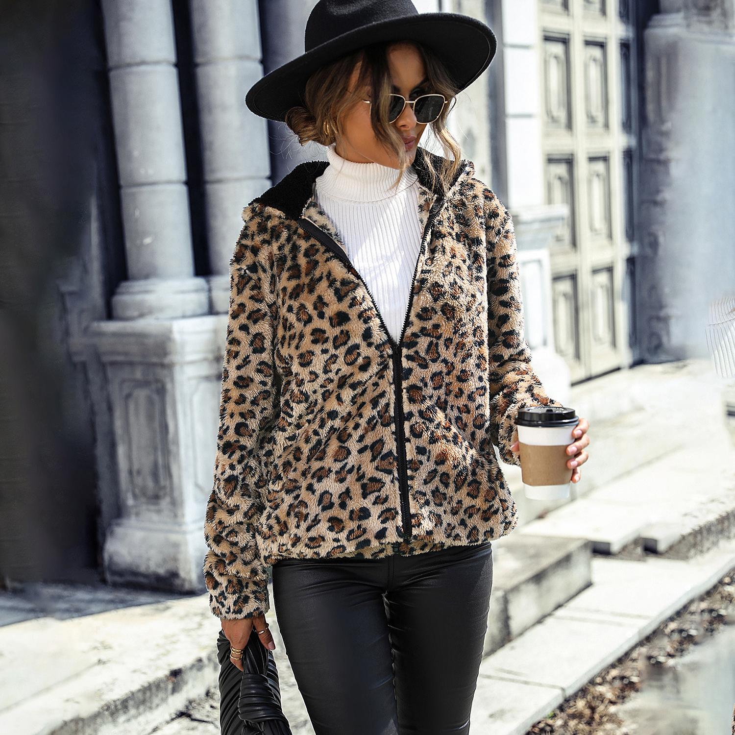 Winter Damen Plüsch Warme Jacke Mittellang Locker Kapuze Reißverschluss Plüschmantel Jacke 2XL