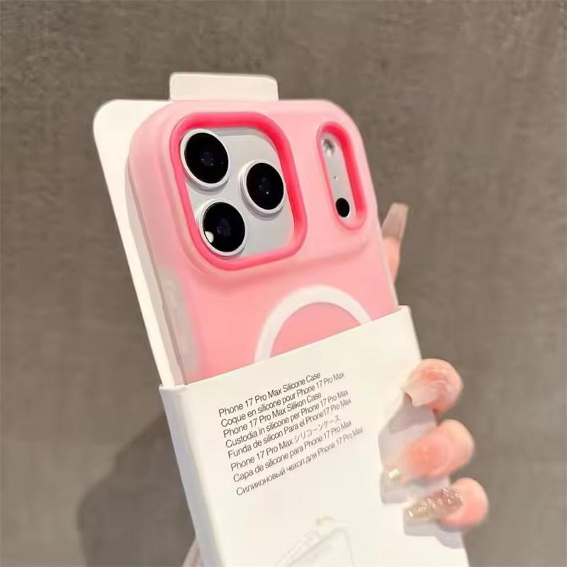 Luxus Candy Color 2-in-1 Magnetisches Case für iPhone 17 Air 16 15 14 13 12 11 Pro Max Plus Für Magsafe Kabelloses Laden Mattes Cover iPhone 17 Air hellrosa