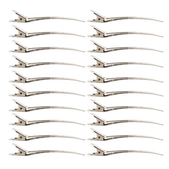 20 Stücke Haarpflege Clips Anti Rost Löcher Edelstahl Friseur Schnittklemmen Gute Elastizität Friseur Haarschnitt Styling Werkzeug silber