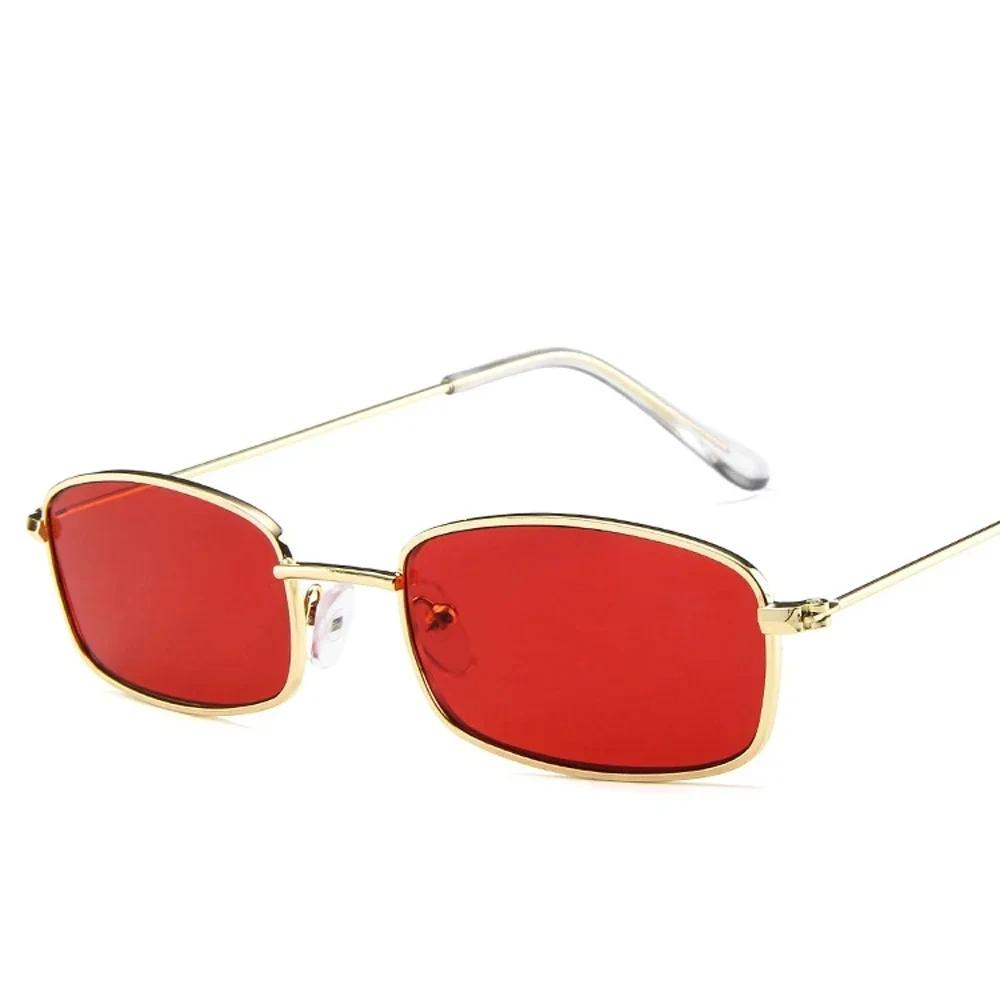 Unisex Kleine Retro-Sonnenbrille Rechteckige Sonnenbrille Männer Metallrahmen Brillen Outdoor Klare Linse Sonnenbrille Für Frauen
