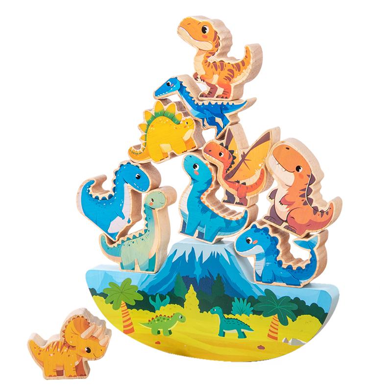 Holz Balance Blöcke Spielzeug Für Kinder Tier Dinosaurier Bauen Stapeln Hoch Brettspiele Holz Montessori Spielzeug Jungen Kinder Geschenk blue