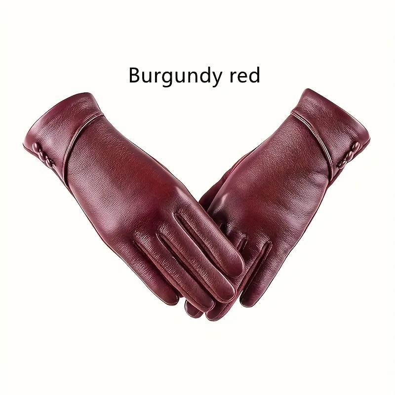 [Echtlederhandschuhe] Stilvolle Echtleder-Damen-Touchscreen-Handschuhe - Schwarz, Drei-Knopf, Weiche Winterhandschuhe, Lässige Outdoor-Handschuhe