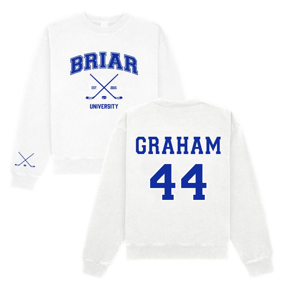 Off Campus GRAHAM 44 Rundhals-Shirts Hände weg Off Campus Lineal-Grafik Kleidung Damen Herren Neue Sweatshirts Freizeit Locker Pullover L weiß