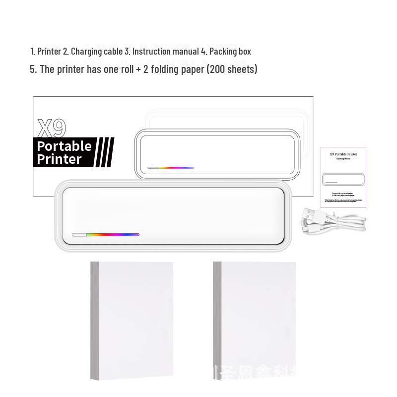 Tragbarer Mini-Bluetooth-A4-Drucker: Tintenlose Tattoo-, Lern-, Hausaufgaben-, Foto- und Etikettenlösung