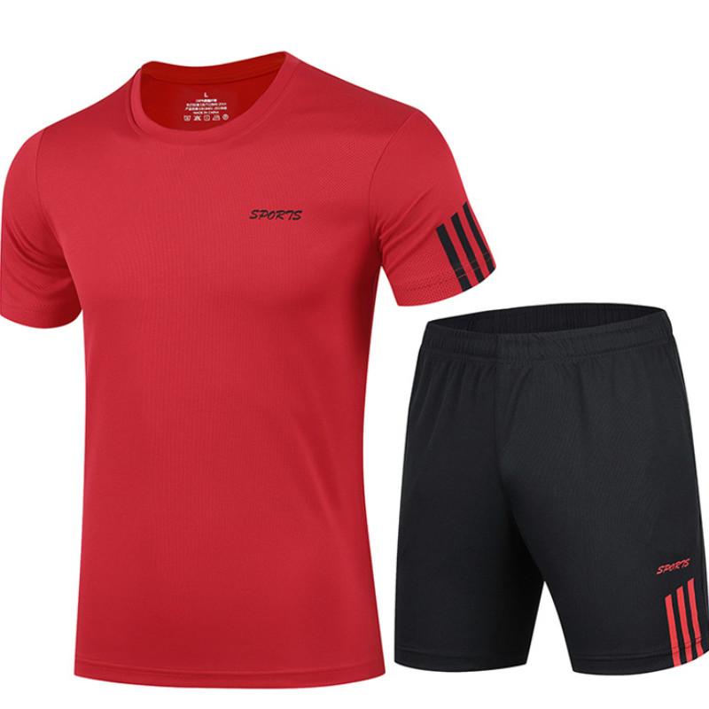 Zweiteilige Herren-Sets in Übergröße, M-9XL, Trainingsanzug, Sportbekleidungsset XXXXXL rot