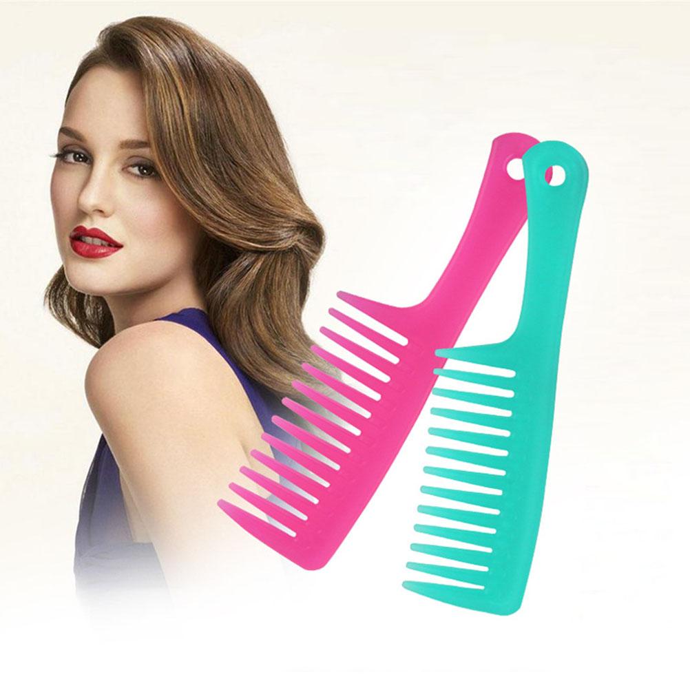 Breitzahnkamm aus Kunststoff für lockiges Haar, langes Haar, nasses, dickes Haar, Entwirrkamm hellgrüne