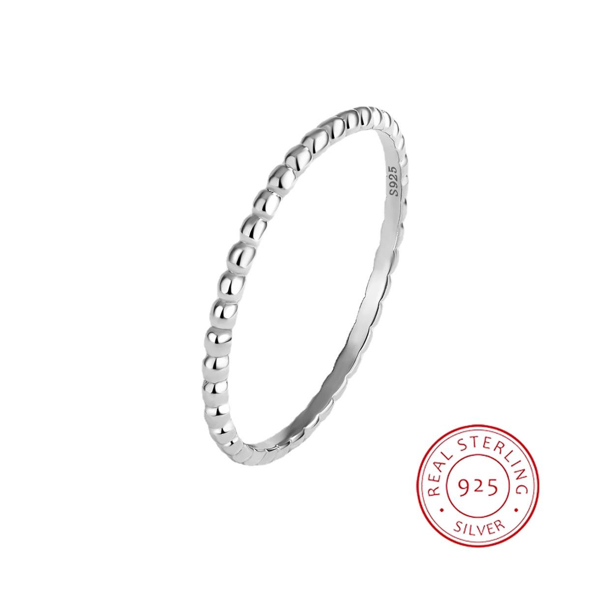 Schlichter schlichter Twist Spiral Twisted Bead Paar Ring für Frauen Sterling Silber Valentinstag Geschenk Schmuck Verlobungsringe 6