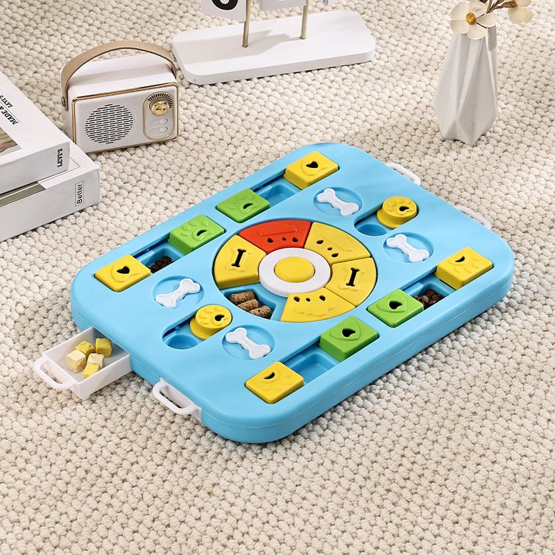 Hund Puzzle Spielzeug Langsam Feeder Interaktive Erhöhen Welpen IQ Lebensmittel Spender Langsam Essen Rutschfeste Schüssel Haustier Katze Hunde Training spiel blau