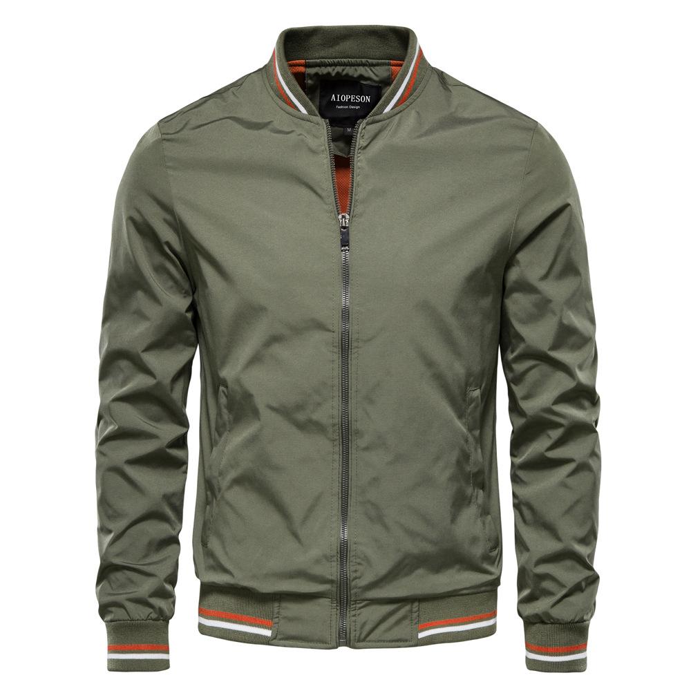 Jacke Trendig Herren Frühling und Herbst Neue Kollektion Europäisch und Amerikanisch Lässiger Mantel Mode Trendiger Mantel Herren Oberteil M grün
