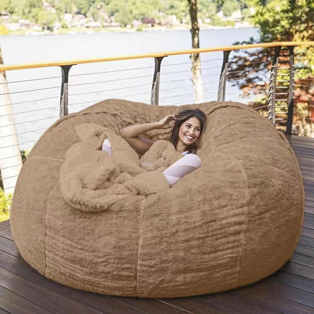 Startseite Schwamm Bett Sitzsack Stuhlbezug Schonbezug Doppelbett Schlafzimmer Balkon Große Couch Rund Weich Flauschig khaki