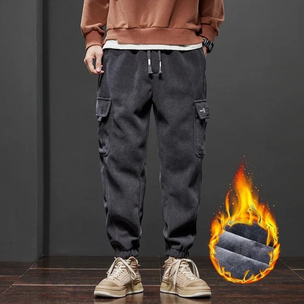 Winter männer Fleece Warme Casual Hosen Jogging Jogginghose Männliche Hosen Lose Streetwear Harem Hosen für Männer M dunkelgraue
